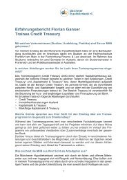 Erfahrungsbericht Florian Ganser Trainee Credit Treasury