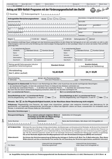 Antrag auf BBV-Notfall-Programm mit der FÃ¶rderungsgesellschaft ...