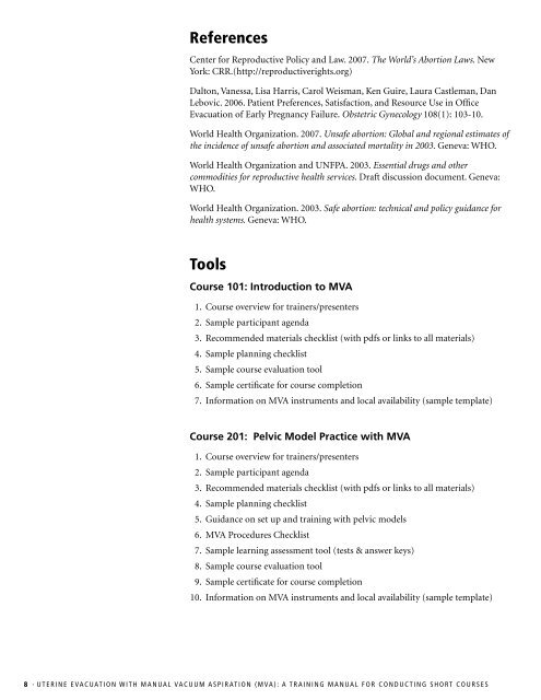 Uterine evacuation with manual vacuum aspiration ... - CommonHealth