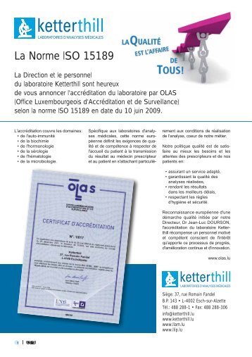 La Norme ISO 15189 - LLAM