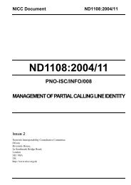 UK Management of Partial Calling Line Identity - NICC