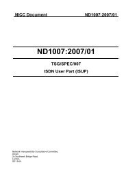 ISDN User Part (ISUP) - NICC