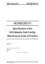 Specification of the KCH Metallic Path Facility Maintenance ... - NICC