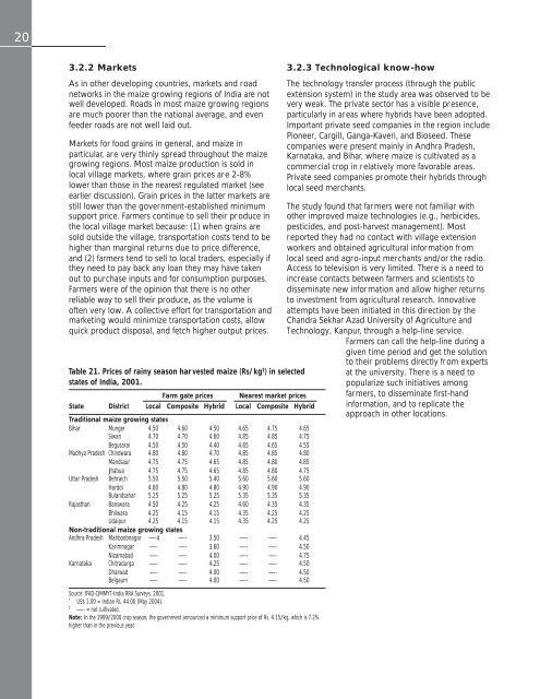 Maize in India: Production Systems, Constraints - AgEcon Search