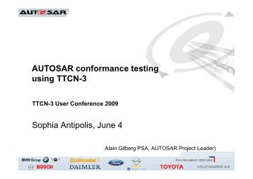 Autosar conformance testing using TTCN-3