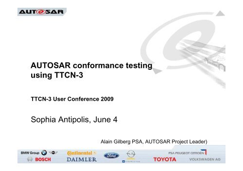 Autosar conformance testing using TTCN-3