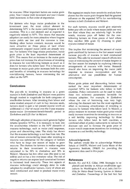 Grain Legumes and Green Manures for Soil Fertility in ... - cimmyt