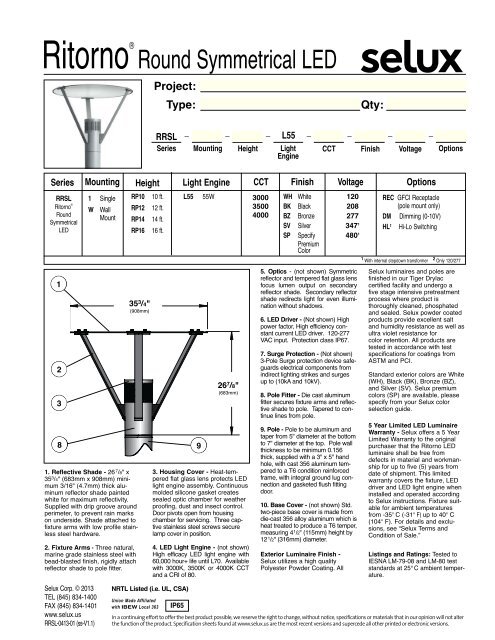 Ritorno Round Symmetrical LED [RRSL] selux.us