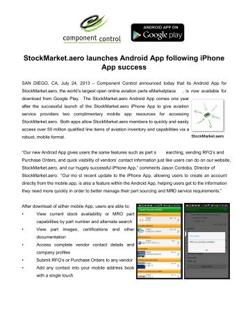 StockMarket.aero launches Android App following iPhone App ...