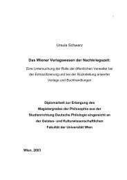 Ursula Schwarz Das Wiener Verlagswesen der Nachkriegszeit: