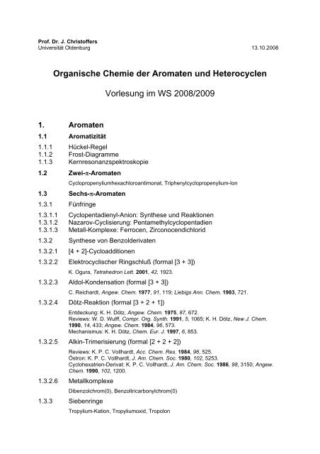 Dr. J. Christoffers - Organische Chemie - Christoffers - UniversitÃ¤t ...