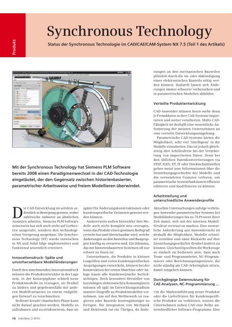 Interface 2/2010 - Syhag CAE Tools