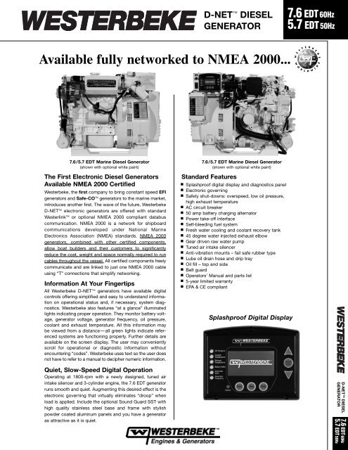 Available fully networked to NMEA 2000...