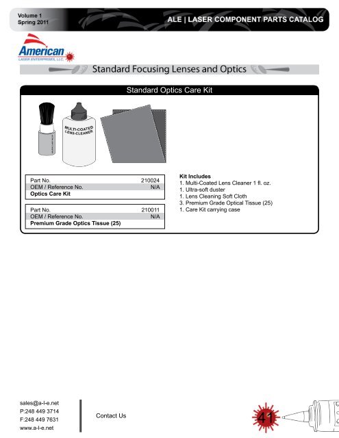 Precitec Parts Catalog - American Laser Enterprises, LLC.