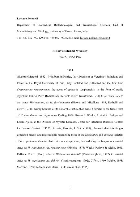 History of Medical Mycology (1895-1950) - ISHAM