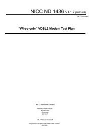 âWires-onlyâ VDSL2 Modem Test Plan - NICC