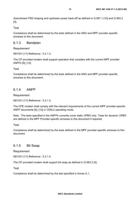 âWires-onlyâ VDSL2 Modem Test Plan - NICC