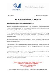 MTOW Increase approved for GA8 Airvan - GippsAero