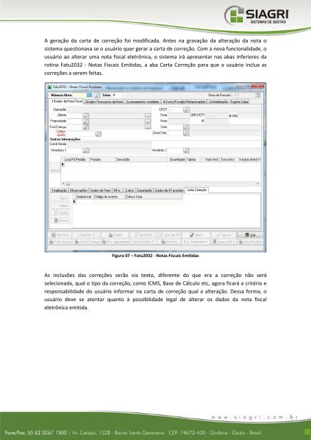 TRANSMISSÃO DA CARTA DE CORREÃÃO ELETRÃNICA ... - Siagri