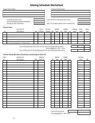 Glazing Schedule Worksheet - City of Centralia