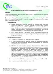 regolamenti altri corsi: corso ils ed epils - I.R.C. Italian Resuscitation ...