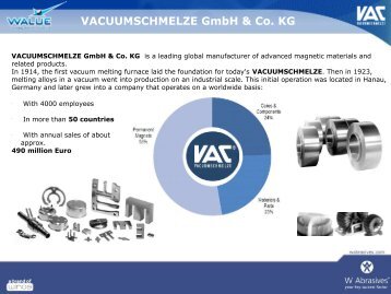 VACUUMSCHMELZE GmbH & Co. KG - W Abrasives