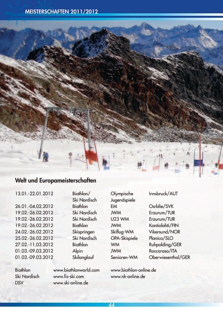 Faszination Wintersport live erleben in OBERHOF 29.12. â€“ 30.12.2011
