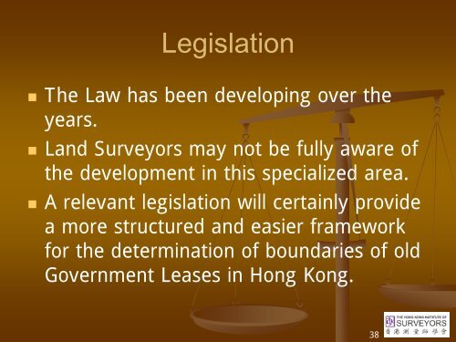 Land Surveyor and Law - Hong Kong Institute of Surveyors