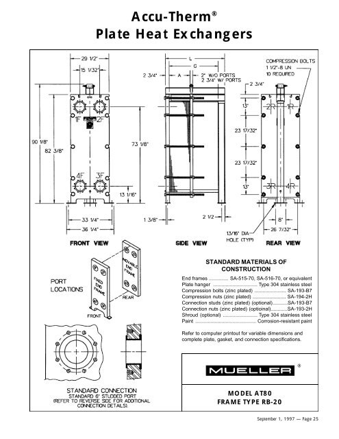 Model AT80 Frame Type RB-20 - HxRx - Paul Mueller Company