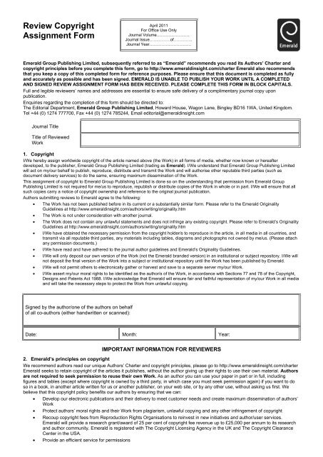 Copyright assignment online