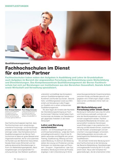 frequenz - Departement Wirtschaft, Gesundheit, Soziale Arbeit