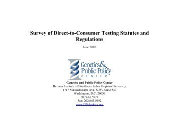 Survey of Direct-to-Consumer Testing Statutes and Regulations