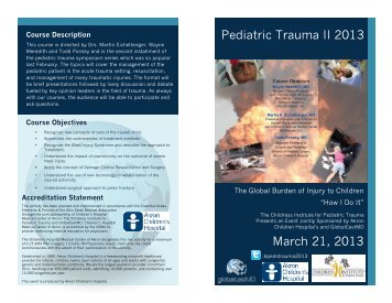 Trauma II Brochure - Pediatric Trauma Society