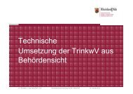 Umsetzung der Trinkwasserverordnung aus Behördensicht