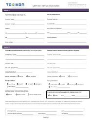 GMP TEST REQUISITION FORM