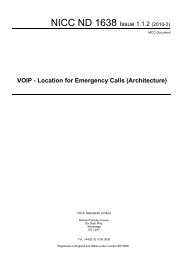 VOIP - Location for Emergency Calls (Architecture) - NICC