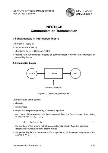 INFOTECH Fundamentals Communication/Transmission, Chapter 4