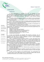 Lettera programmatica Consiglio Direttivo 2011-2013 - I.R.C. Italian ...