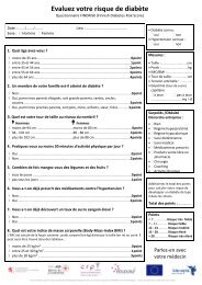 le questionnaire FINDRISK - LLAM