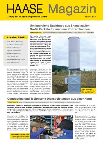 HAASE Magazin Herbst 2013 - Haase Energietechnik