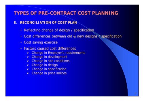 BASICS of COST PLANNING & COST ESTIMATE - Hong Kong ...