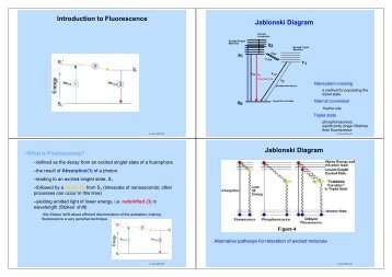 Introduction to Fluorescence Jablonski Diagram Jablonski Diagram