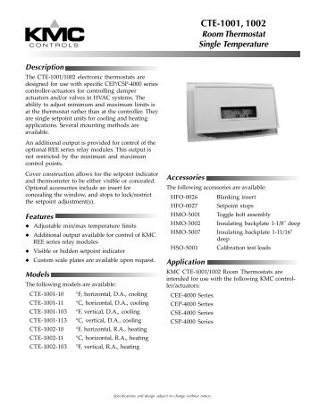 Data Sheet - KMC Controls