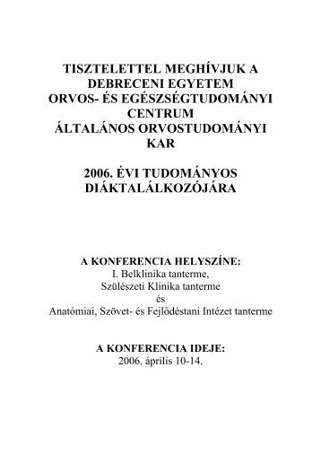 ProgramfÃ¼zet (PDF) - DE OEC TudomÃ¡nyos DiÃ¡kkÃ¶ri TanÃ¡cs