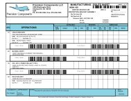 Manufacturing Route Sheet - Component Control