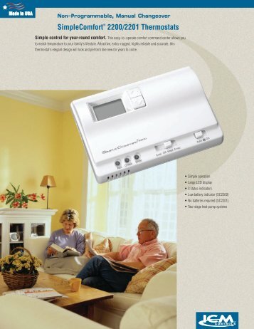 SimpleComfortÂ® 2200/2201 Thermostats - Patriot Supply