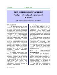 TEST DI APPRENDIMENTO SERIALE Paradigmi per lo ... - Ds3web.it