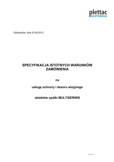 Papier firmowy - plettac Rusztowania