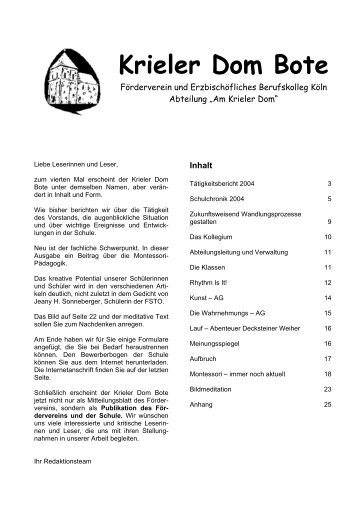 Krieler Dom Bote 2005 - Erzbischöfliches Berufskolleg Köln