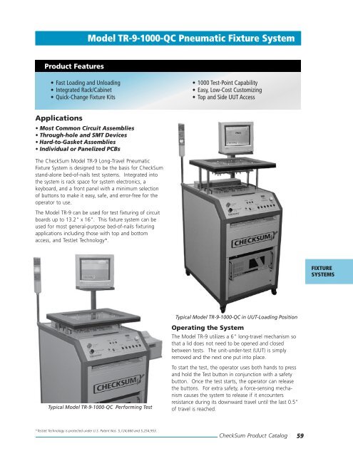 Model Tr 9 1000 Qc Pneumatic Fixture System Checksum